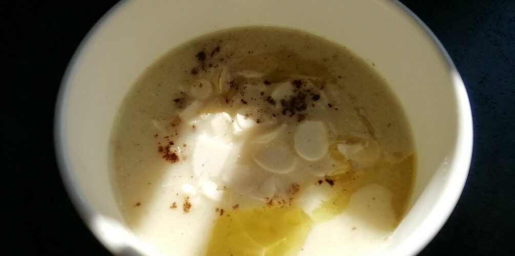 Roasted cauliflower and garlic cream